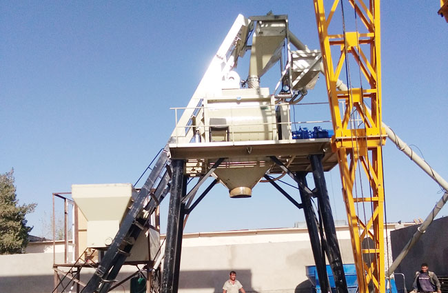 安博电竞75混凝土搅拌站在乌兹别克斯坦安装作业